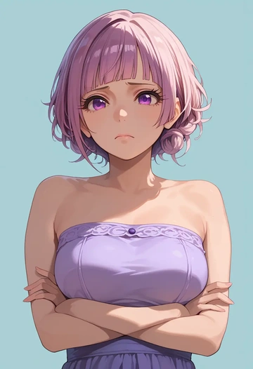 idolmaster,tanaka_mamimi,tube top,jogger shorts  - AI generated anime art