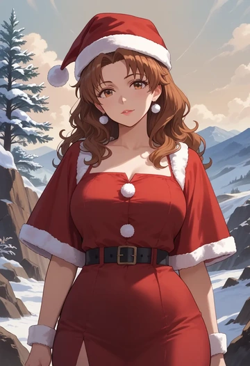 working,taneshima_popura,Christmas,red velvet dress  - AI generated anime art