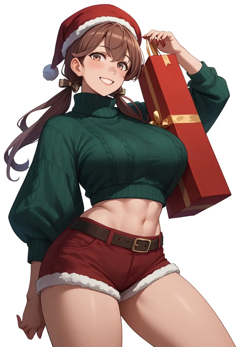 kantai_collection,tashkent_(kancolle),Christmas,red velvet shorts,turtleneck sweater  - 