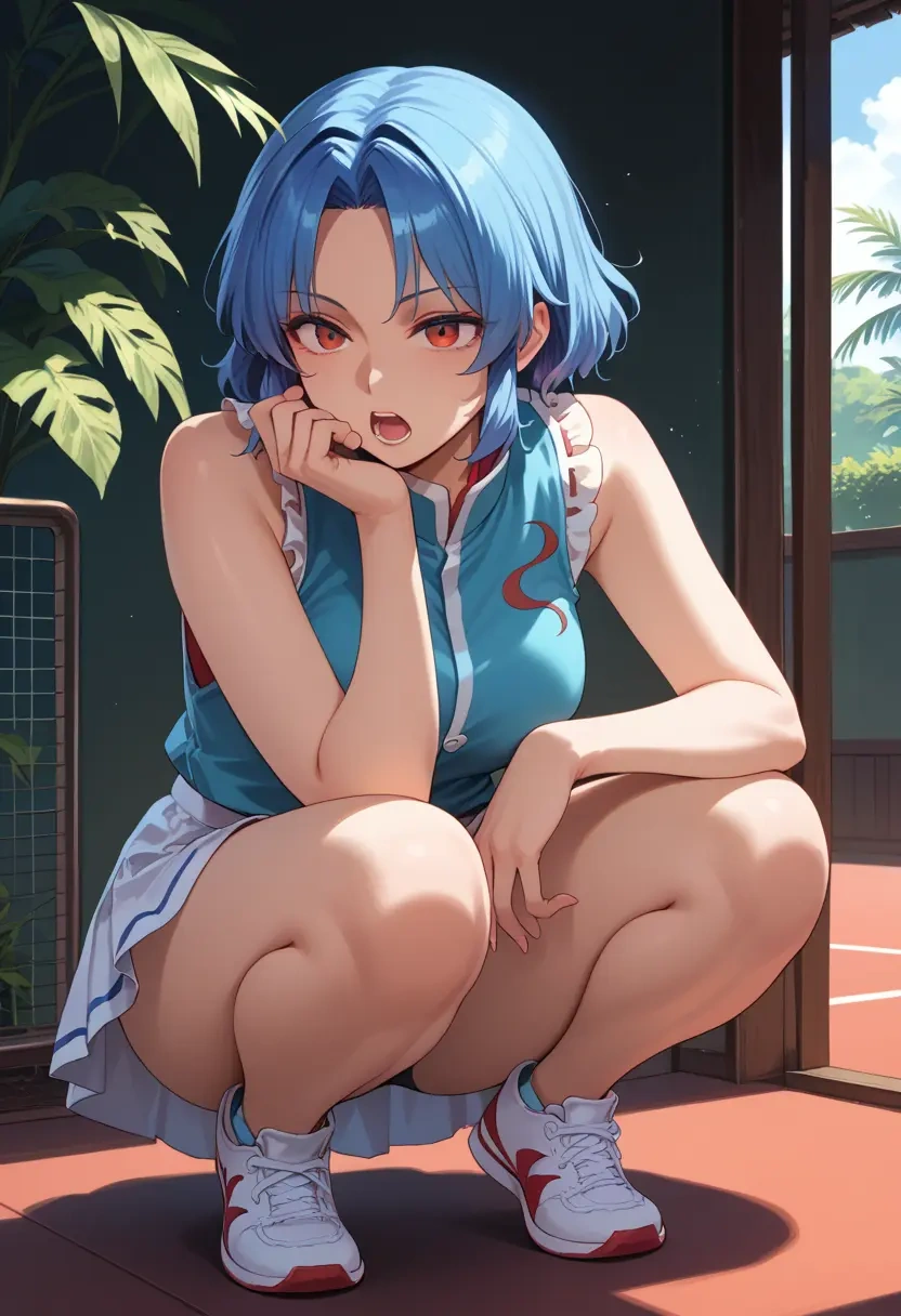 touhou,tatara_kogasa,tennis skirt  - 