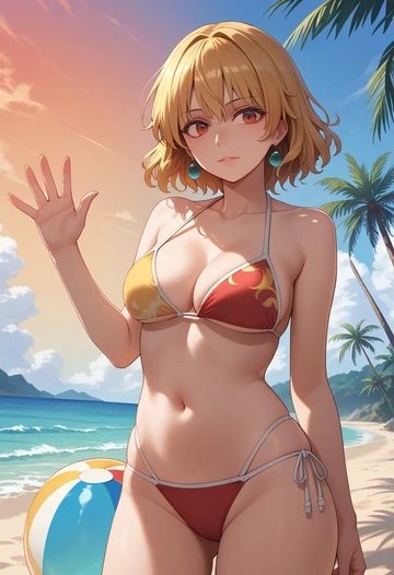 touhou,tatara_kogasa,bikini  - AI generated anime art