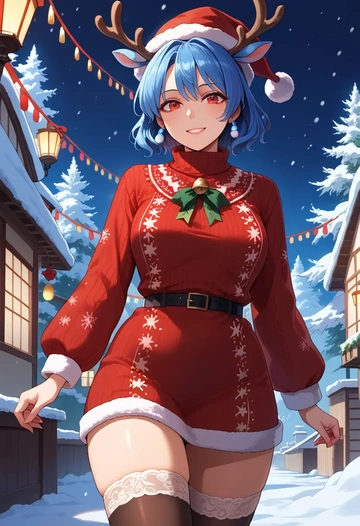 touhou,tatara_kogasa,sweater,stockings,Thigh garters  - AI generated anime art