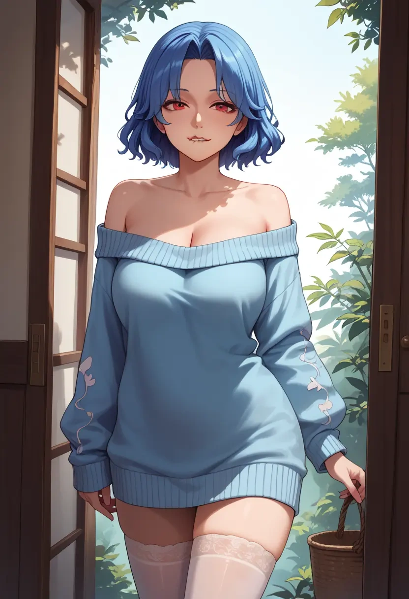 touhou,tatara_kogasa,off-shoulder,sweater  - 