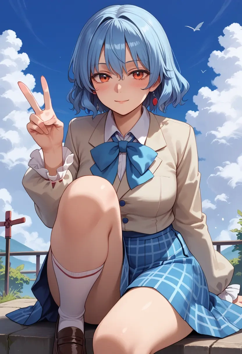 touhou,tatara_kogasa,spring,student uniform,blazer  - 