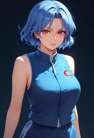 touhou,tatara_kogasa,sports vest,capri leggings  - AI generated anime art