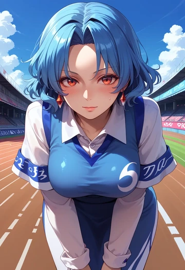 touhou,tatara_kogasa,neon graffiti top,dolphin shorts  - AI generated anime art