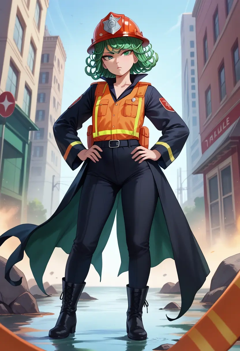 one_punch_man,tatsumaki,firefighter  - 