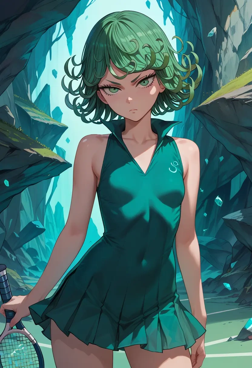 one_punch_man,tatsumaki,tennis dress,visor,trainers  - 