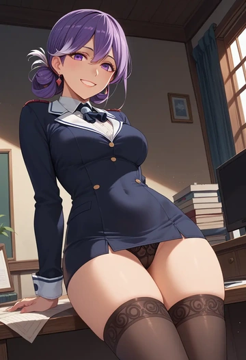 kantai_collection,tatsuta_(kancolle),secretary, stockings  - AI generated anime art