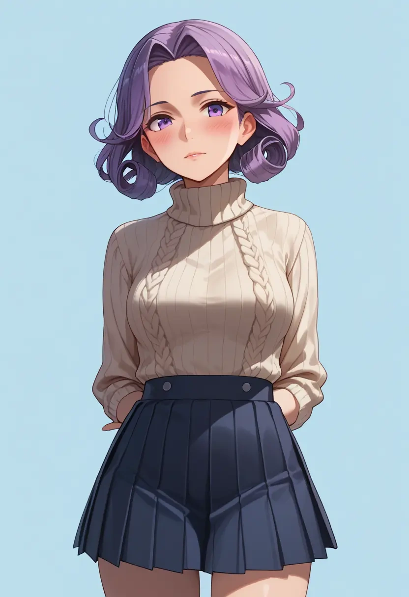 kantai_collection,tatsuta_(kancolle),sweater,cropped,pleated midi skirt  - 