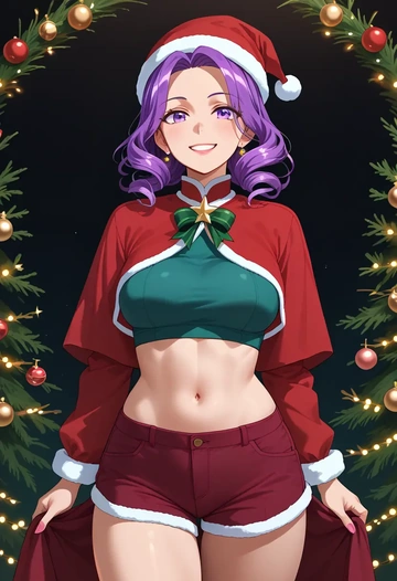 gochuumon_wa_usagi_desu_ka,tedeza_rize,Christmas,red velvet shorts  - AI generated anime art