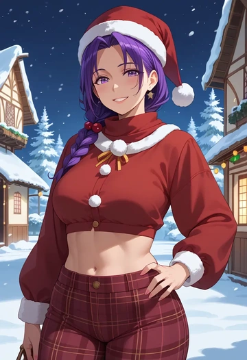 gochuumon_wa_usagi_desu_ka,tedeza_rize,Christmas,plaid trousers  - AI generated anime art