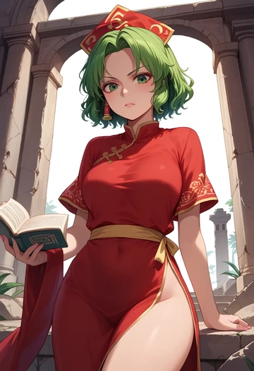 touhou,teireida_mai,qipao  - AI generated anime art