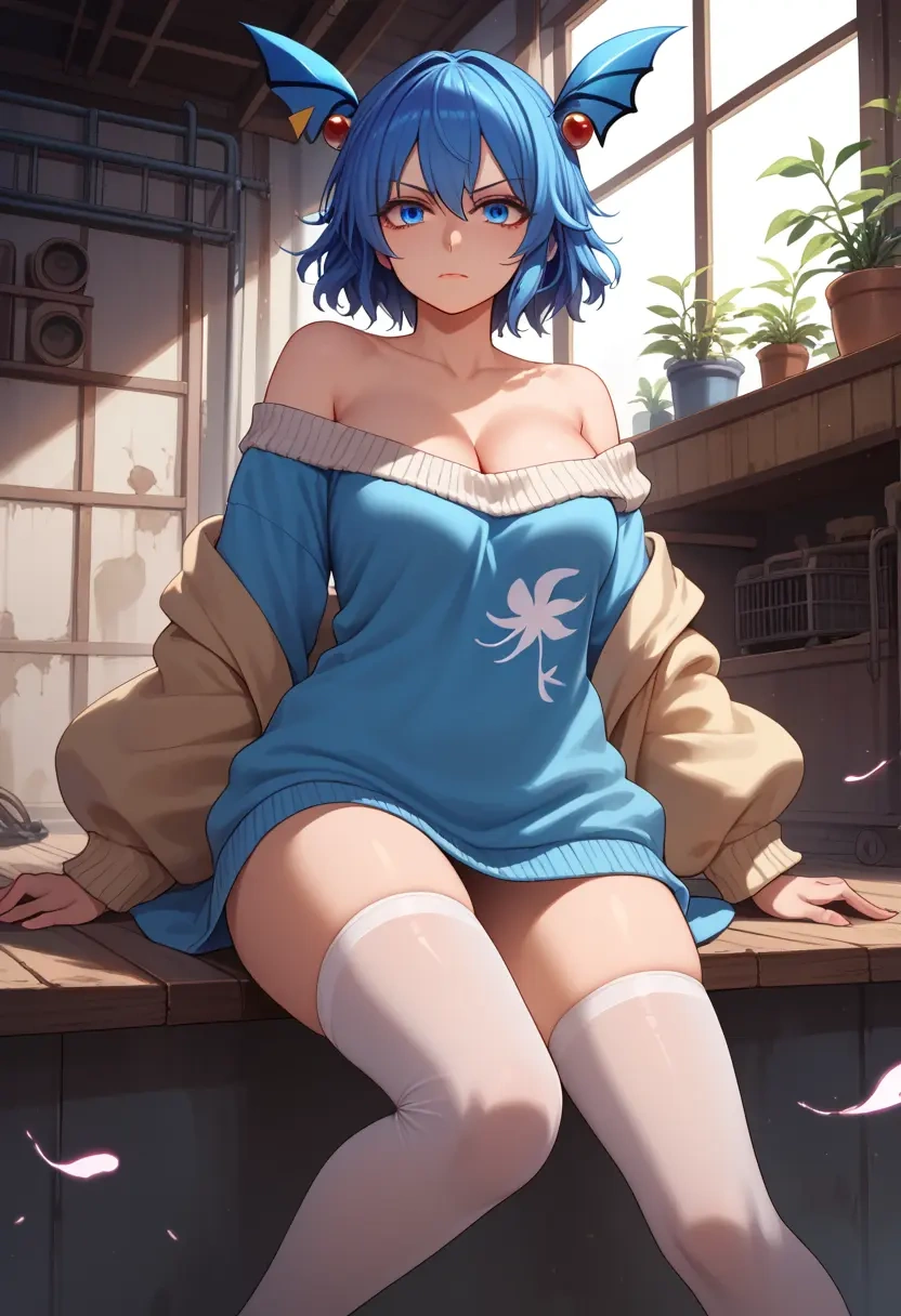 touhou,tenkyuu_chimata,off-shoulder,sweater  - 