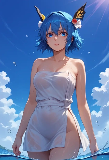 touhou,tenkyuu_chimata,towel,sexy  - AI generated anime art