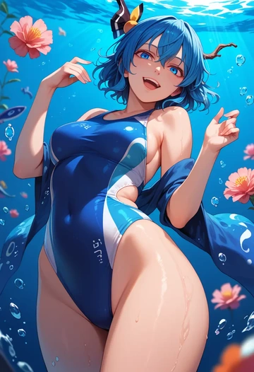 touhou,tenkyuu_chimata,swimsuit,sexy  - AI generated anime art