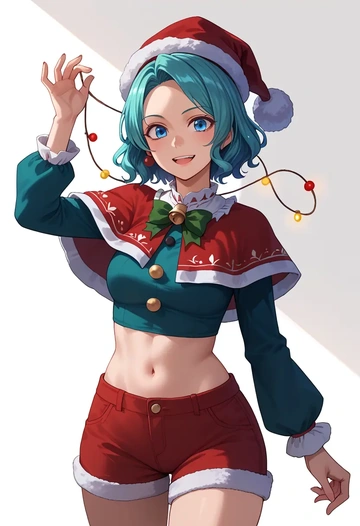 touhou,tenkyuu_chimata,Christmas,red velvet shorts  - AI generated anime art