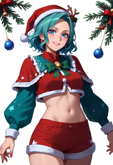 touhou,tenkyuu_chimata,Christmas,red velvet shorts  - AI generated anime art