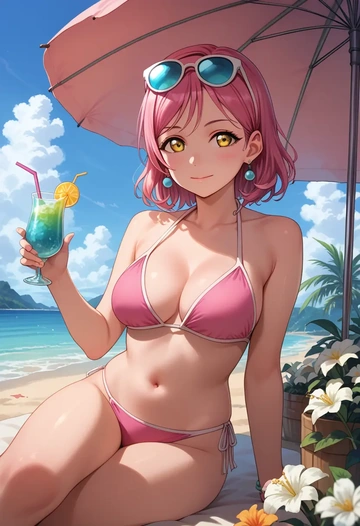 love_live,tennouji_rina,bikini  - AI generated anime art