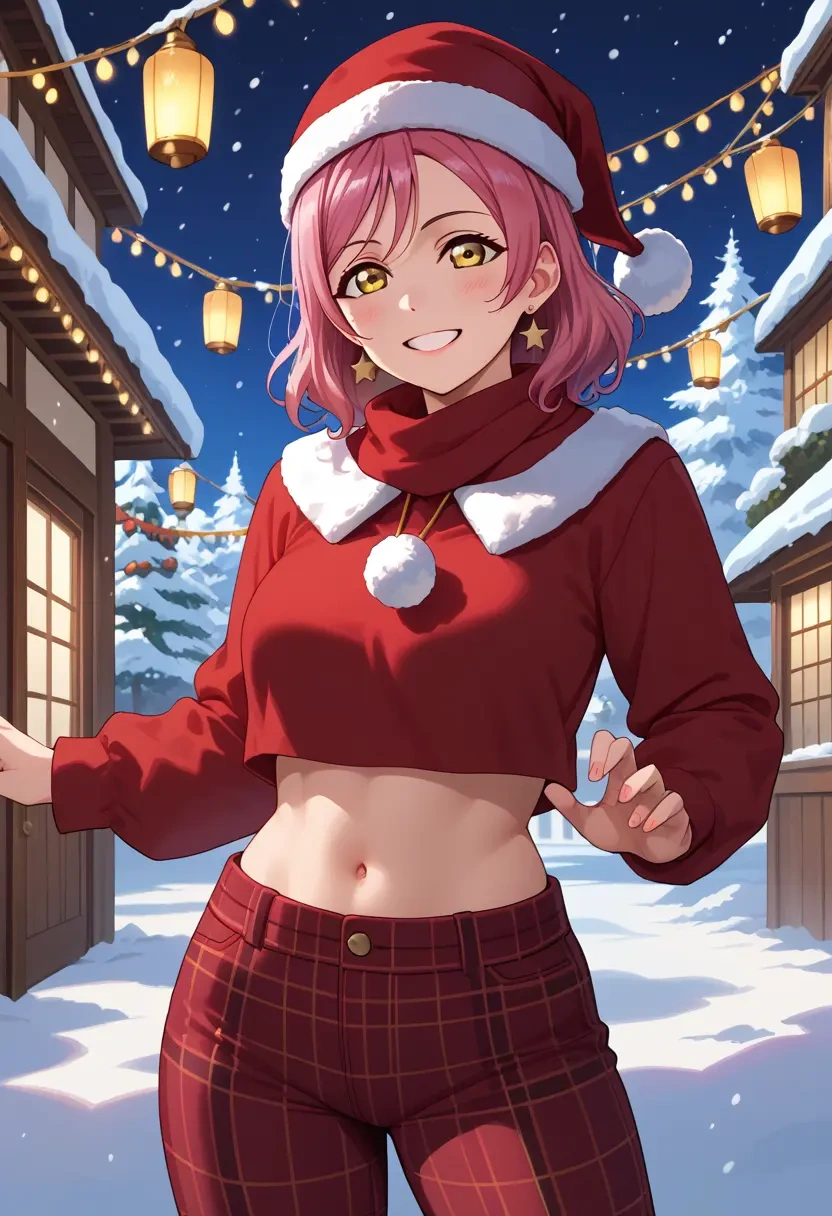 love_live,tennouji_rina,Christmas,plaid trousers  - 