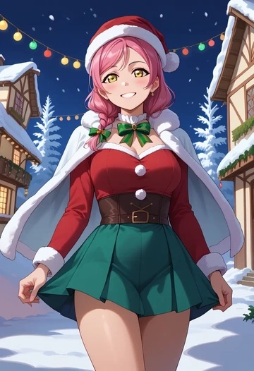 love_live,tennouji_rina,Christmas,dress  - AI generated anime art