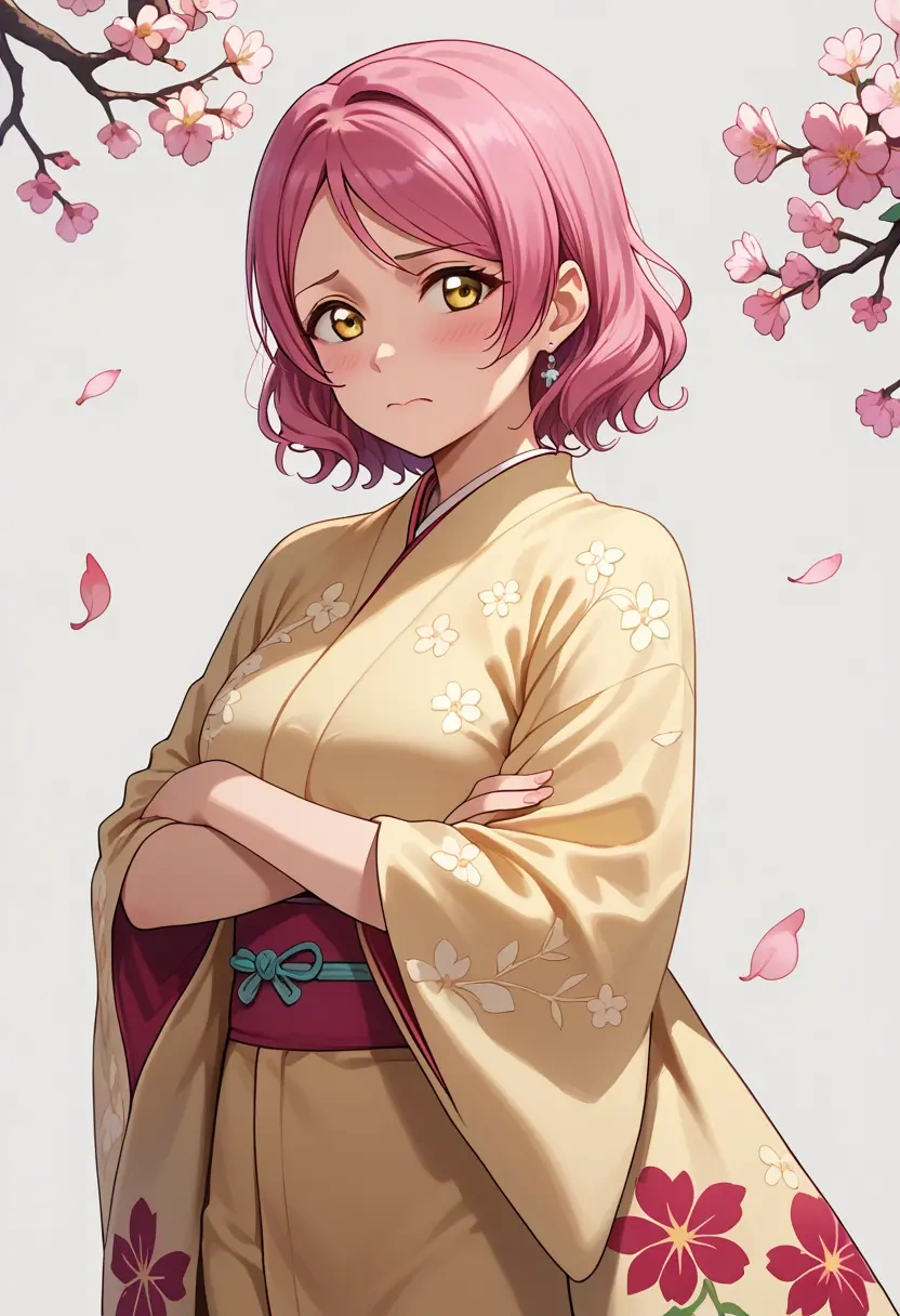 love_live,tennouji_rina,kimono,silk,wide-leg trousers  - 