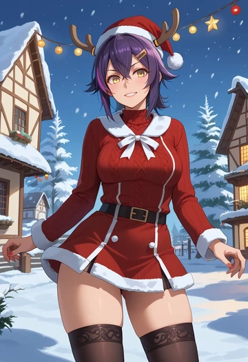 kantai_collection,tenryuu_(kancolle),sweater,stockings,Thigh garters  - AI generated anime art