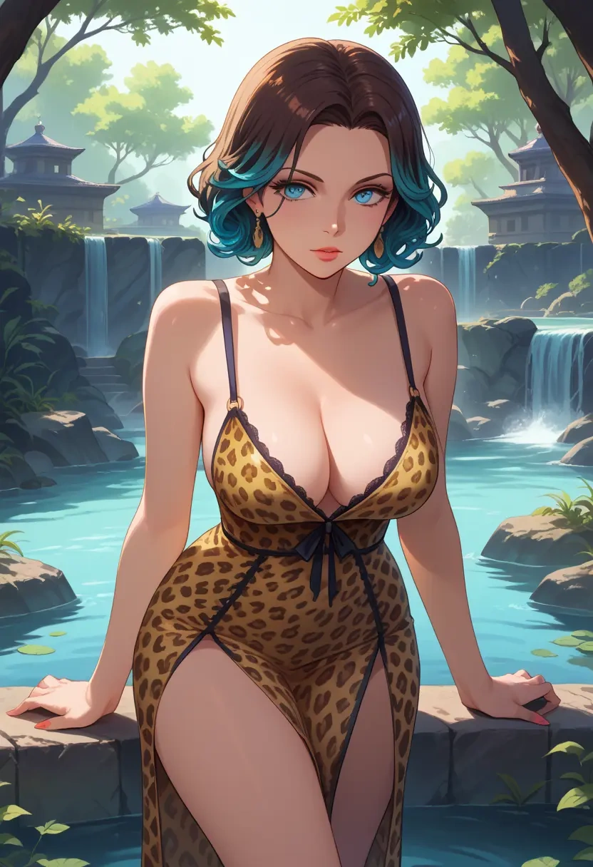 final_fantasy,terra_branford,leopard print,silk slip dress  - 