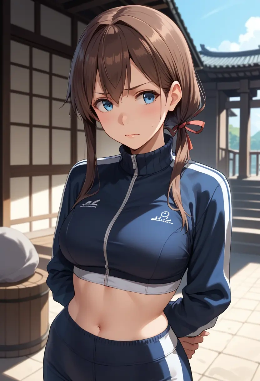 kantai_collection,teruzuki_(kancolle),athletic,track suit  - 