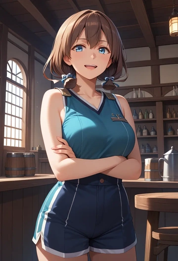 kantai_collection,teruzuki_(kancolle),athletic,shorts,sexy  - AI generated anime art