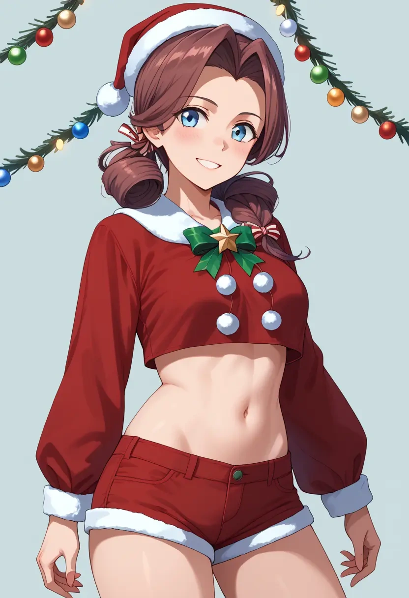 kantai_collection,teruzuki_(kancolle),Christmas,red velvet shorts  - 