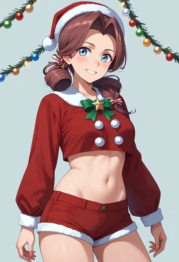 kantai_collection,teruzuki_(kancolle),Christmas,red velvet shorts  - AI generated anime art