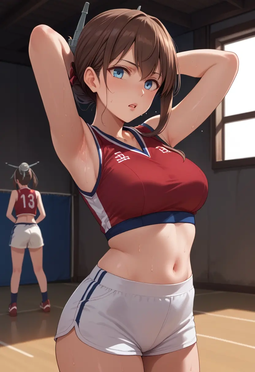 kantai_collection,teruzuki_(kancolle),volleyball uniform  - 