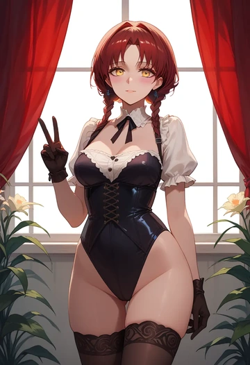 arknights,texas_(arknights),Victorian-era,stockings,sexy  - AI generated anime art