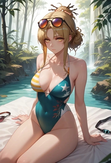 arknights,texas_(arknights),swimsuit,sexy  - AI generated anime art