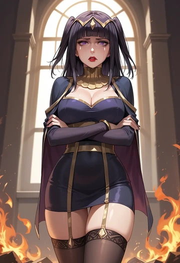 fire_emblem,tharja_(fire_emblem),secretary,stockings  - AI generated anime art