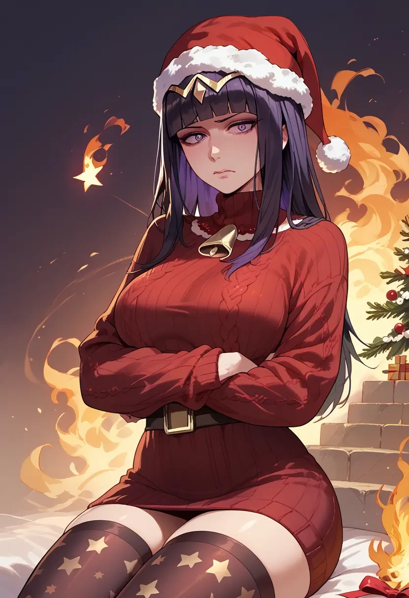 fire_emblem,tharja_(fire_emblem),Christmas,sweater dress,stockings  - 