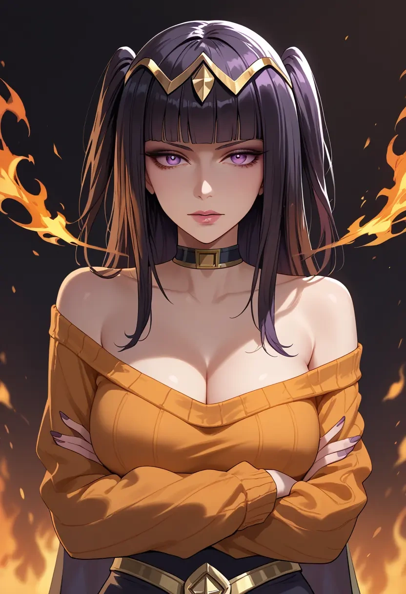 fire_emblem,tharja_(fire_emblem),orange,sweater,choker  - 