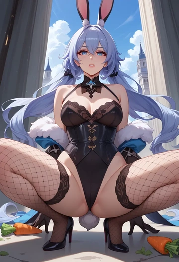 honkai_(series),theresa_apocalypse,bunny girl, sexy,stockings  - AI generated anime art