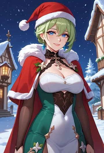 honkai_(series),theresa_apocalypse,Christmas,dress  - AI generated anime art