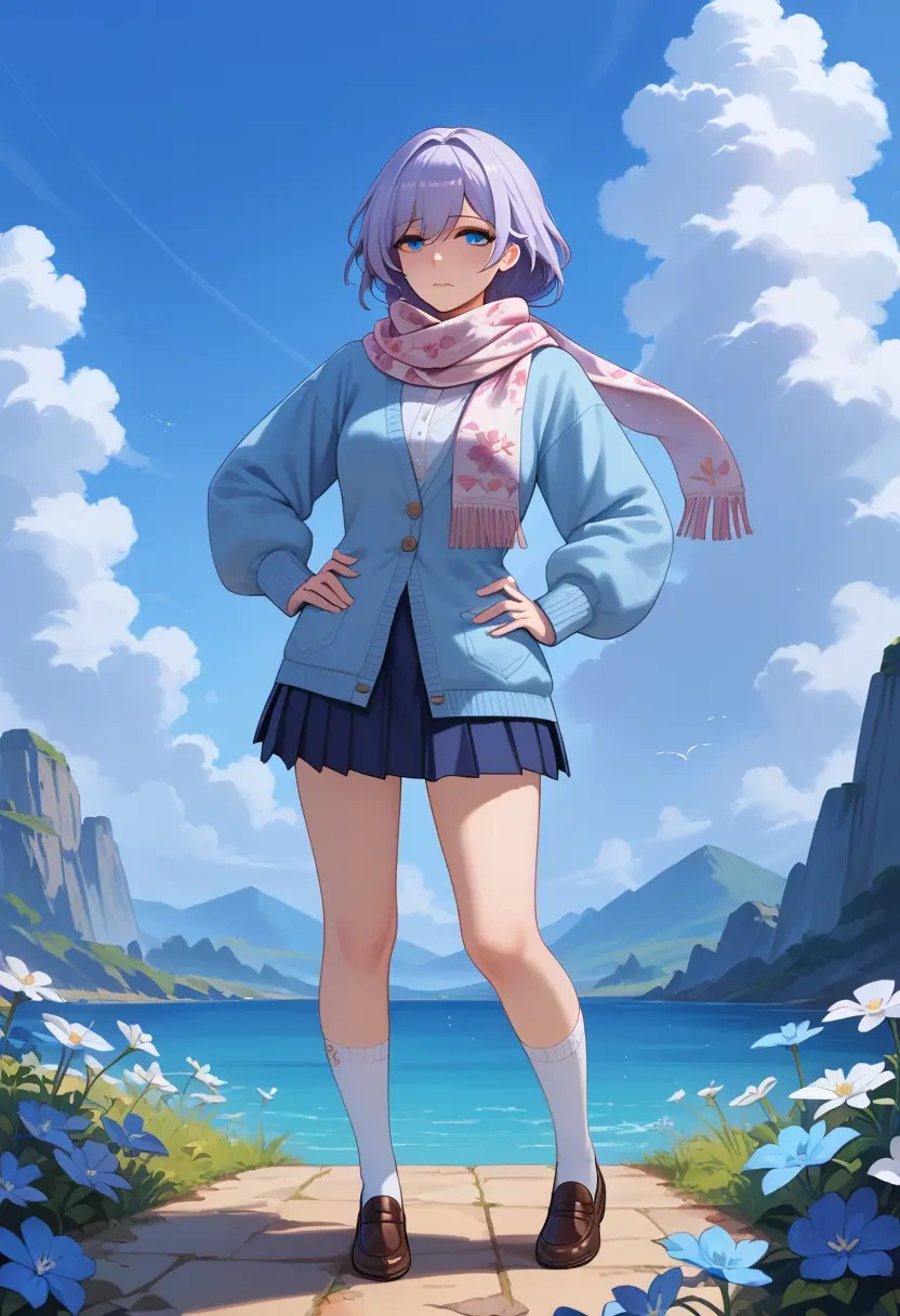 honkai_(series),theresa_apocalypse,spring,student uniform,cardigan  - 