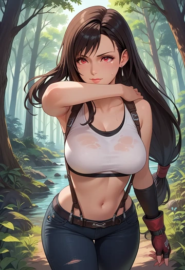 final_fantasy,tifa_lockhart,crop top  - AI generated anime art