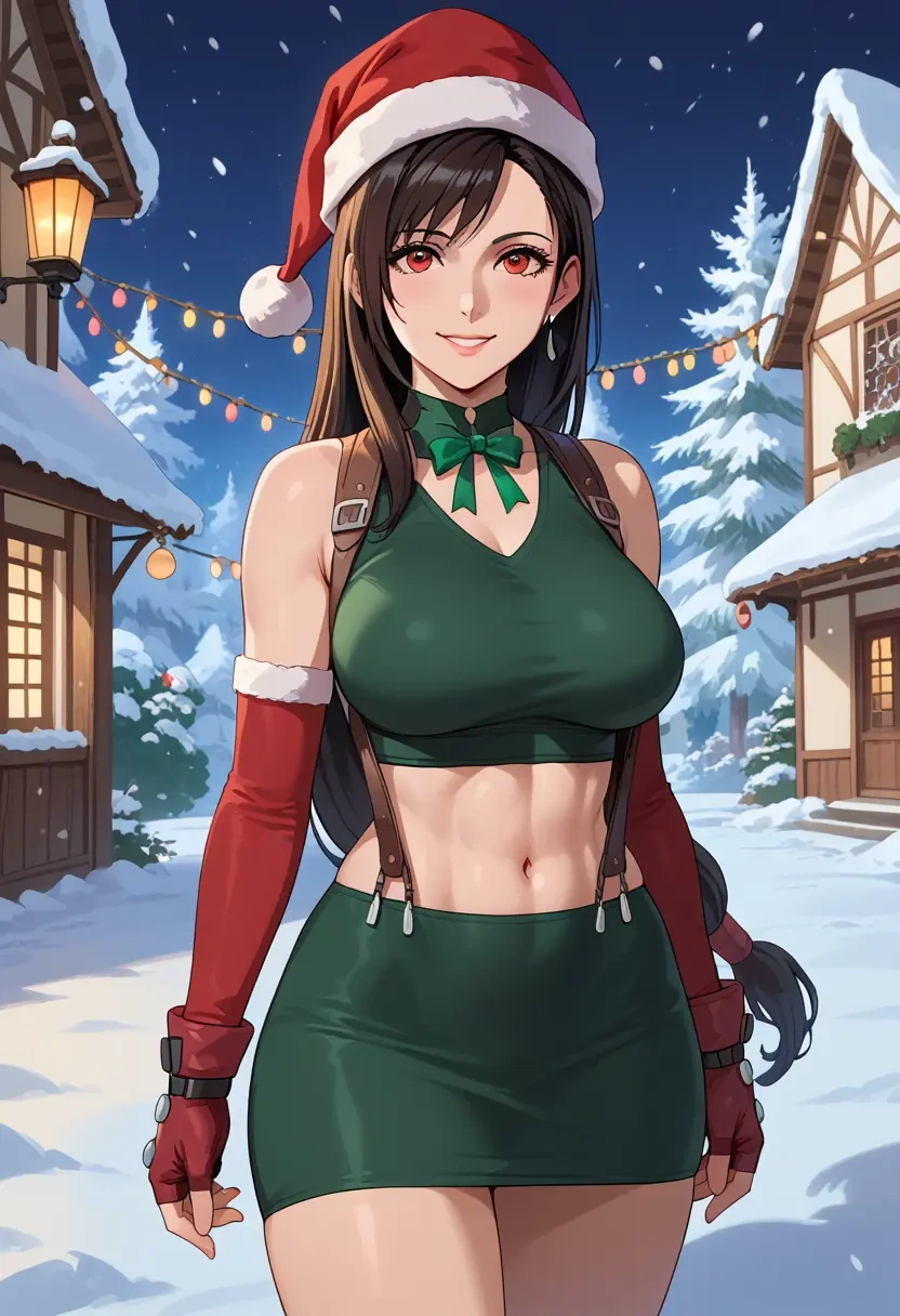 final_fantasy,tifa_lockhart,Christmas,dress  - 