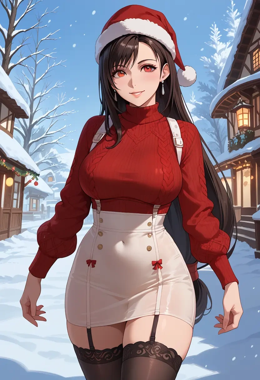 final_fantasy,tifa_lockhart,sweater,stockings,Thigh garters  - 