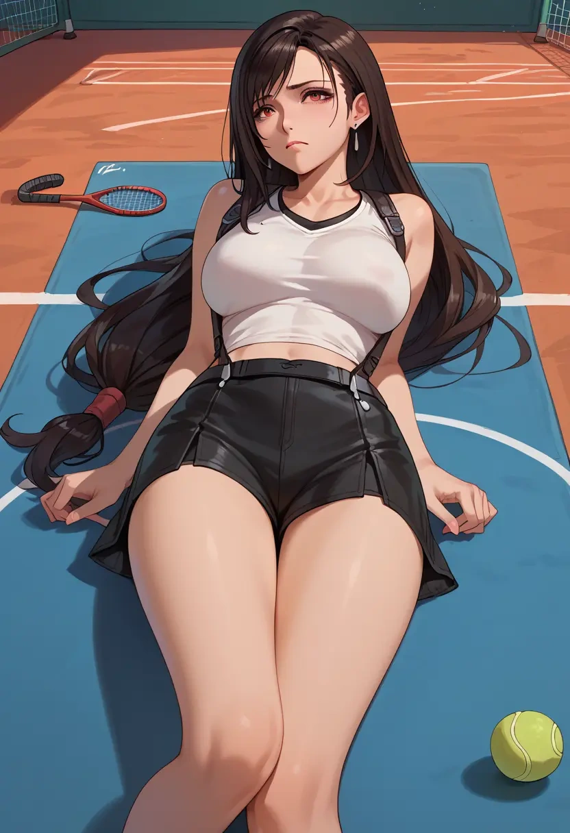 final_fantasy,tifa_lockhart,tennis polo,skort  - 