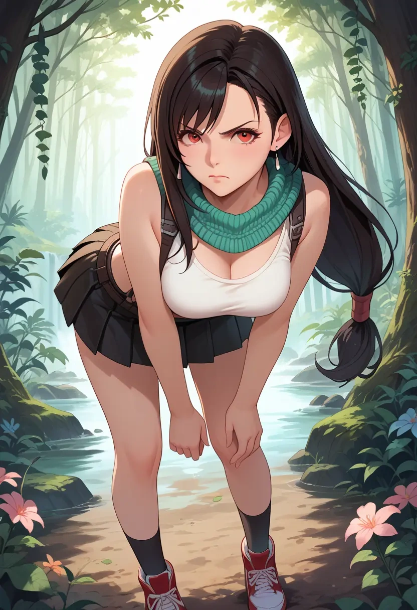 final_fantasy,tifa_lockhart,spring,student uniform,knit sweater  - 