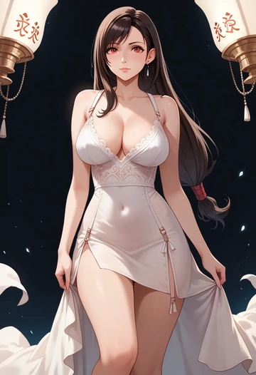 final_fantasy,tifa_lockhart,silk slip dress  - AI generated anime art