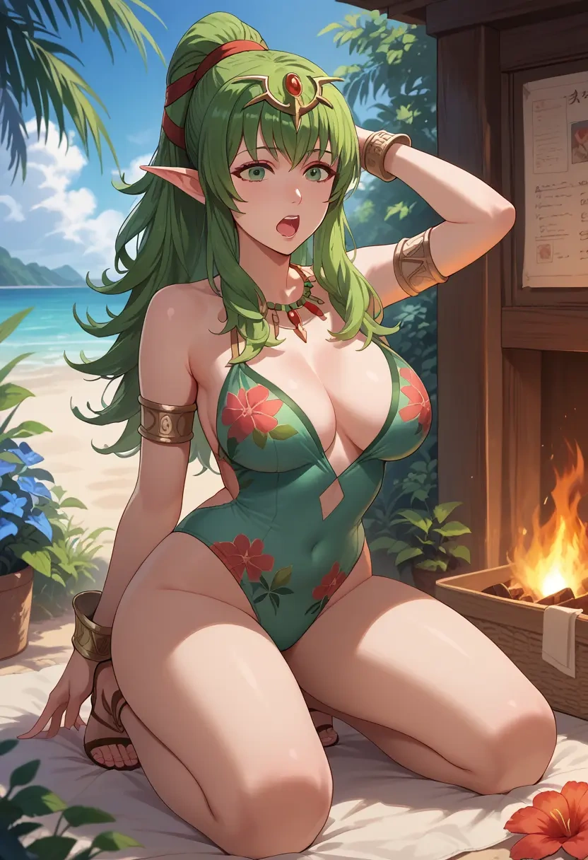 fire_emblem,tiki_(fire_emblem),swimsuit,floral print  - 