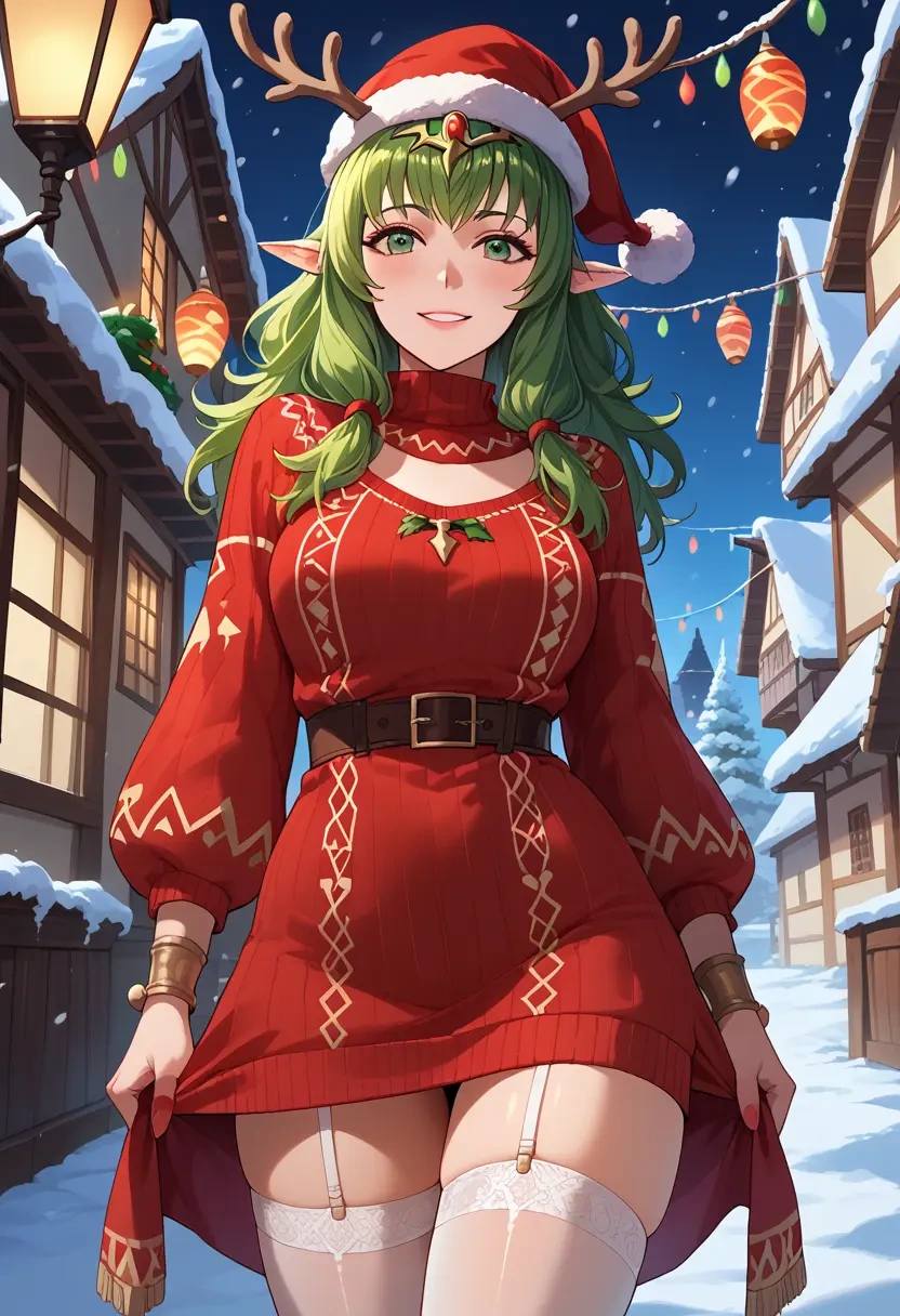 fire_emblem,tiki_(fire_emblem),sweater,stockings,Thigh garters  - 