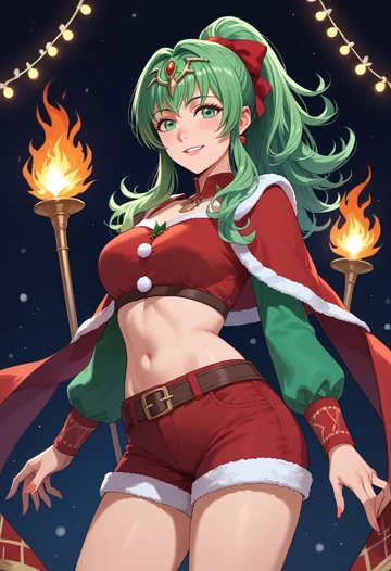 fire_emblem,tiki_(fire_emblem),Christmas,red velvet shorts  - AI generated anime art